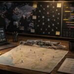Scrivania investigativa con mappa, grafo, timeline e tabella usati per visualizzare dati OSINT