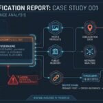 llustrazione editoriale di un flusso OSINT con account social, prove visuali e catena delle fonti.